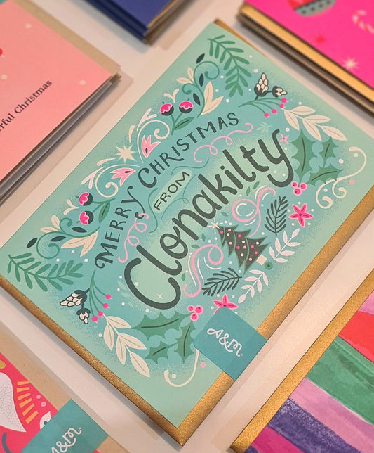 'Merry Christmas from Clonakilty' Mint Green Card