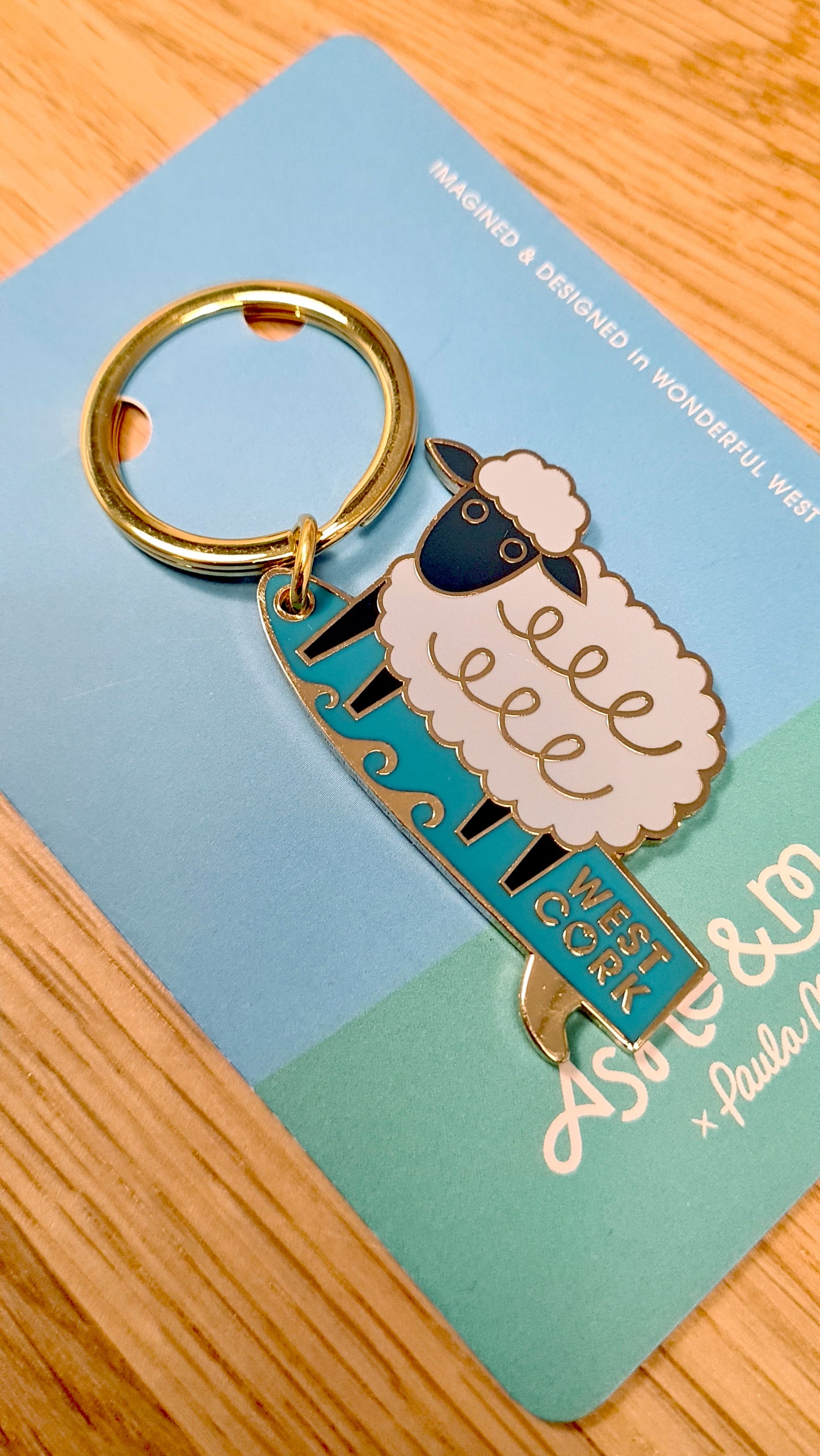 West Cork Surfer Sheep Keycharm
