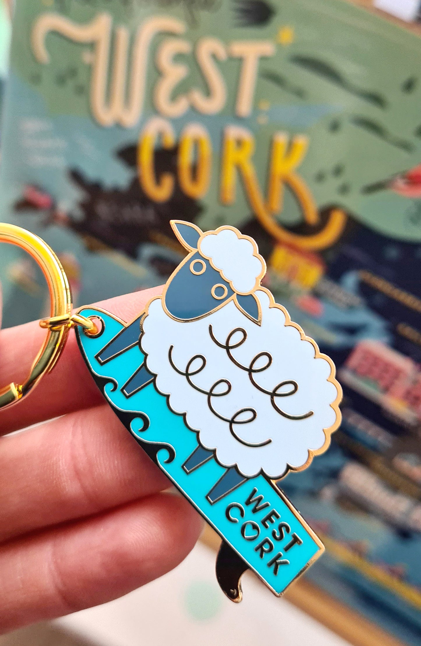 West Cork Surfer Sheep Keycharm